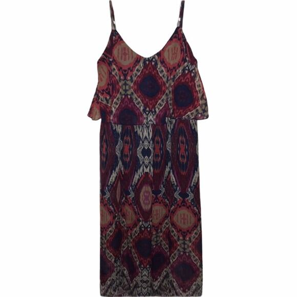 As U Wish colorful ruffled maxi dress small - Picture 1 of 5